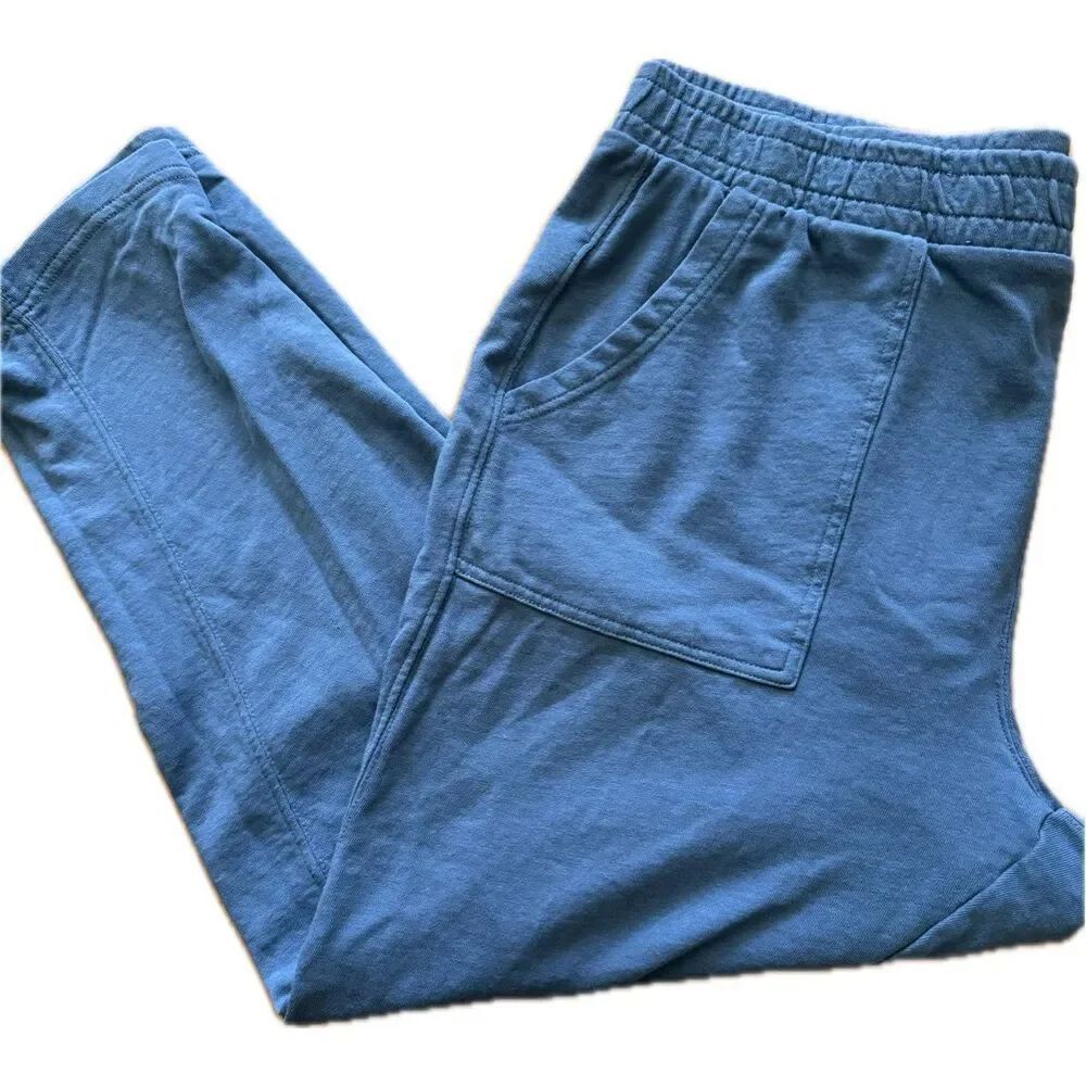 Eddie Bauer Womens XL Blue Knit Sweatpants Lounge Pants Drawstring Pockets
